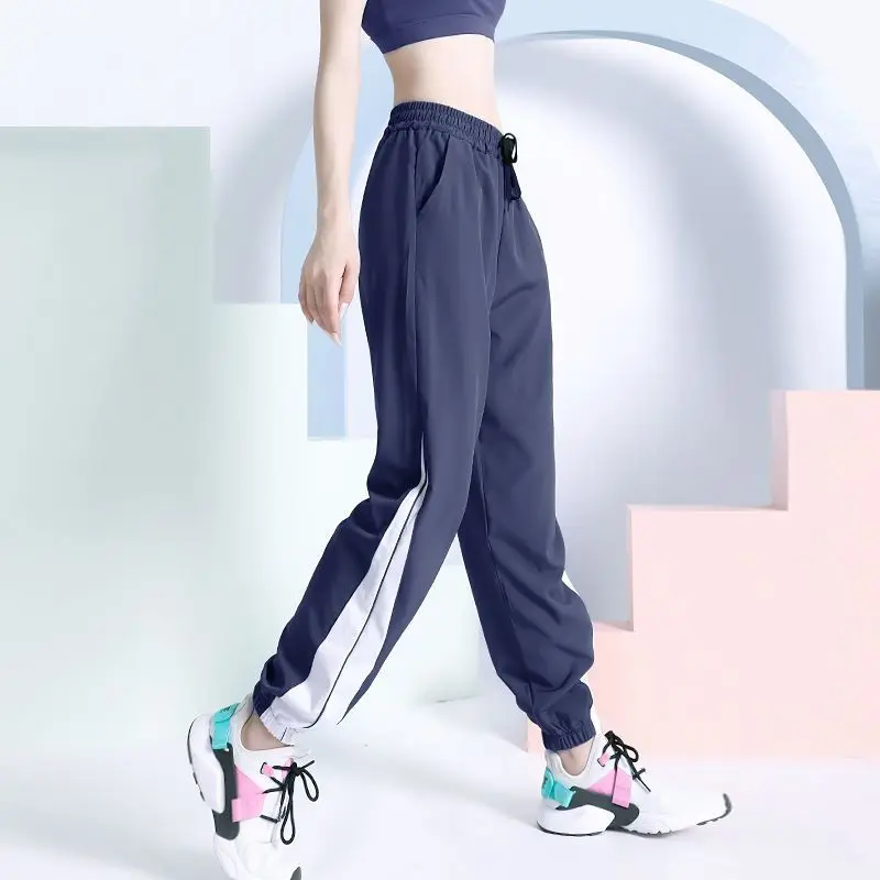 

Summer Joggers Women Thin Quick-Dry Pants Female Loose Sports Trousers High Waist Fitness Pants Beam Pants Women's Sweatpants
