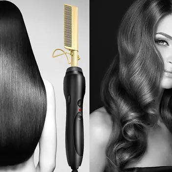 

Electric Curling Comb Copper Comb Wet And Dry Hair Curler Household Volume Straight Multi-Function Bangs Coil Comb