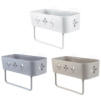 

Bathroom Wall Hanging Storage Rack Multi-Function Suction Cup Bathroom Shelf Kitchen Bathroom Hardware Storage