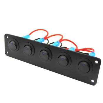 

Marine Boat Rocker Switch Panel 5Gang Waterproof ON Off Toggle Switches