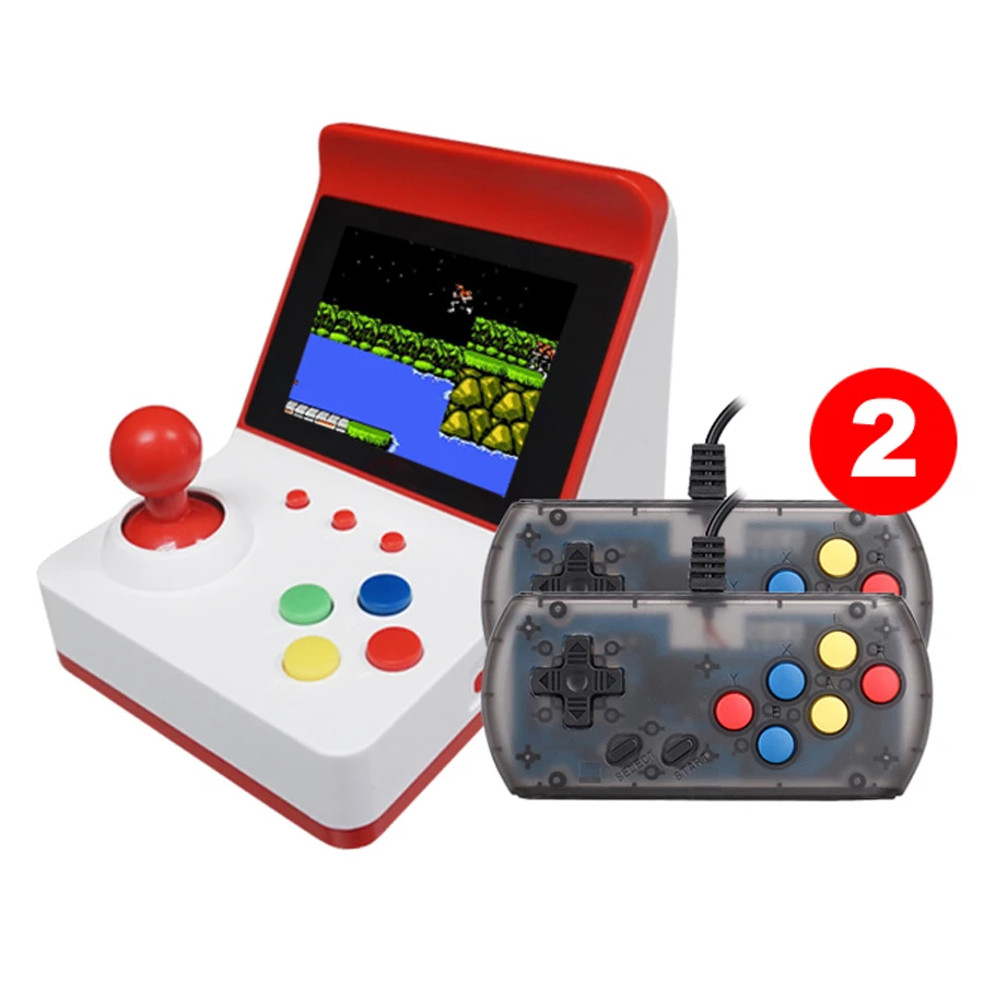 

2019 Retro Video Game Console Mini Handheld Portable Game Box AV Out Gaming Player with 2 Gamepads Built-in 360 Classic Games