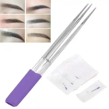 

Eyelashes Accesories 30pcs Manual Tattoo Needle Makeup Microblading Eyebrow 3 x 3RL Tattoo Needle Accessories Permanent Makeup