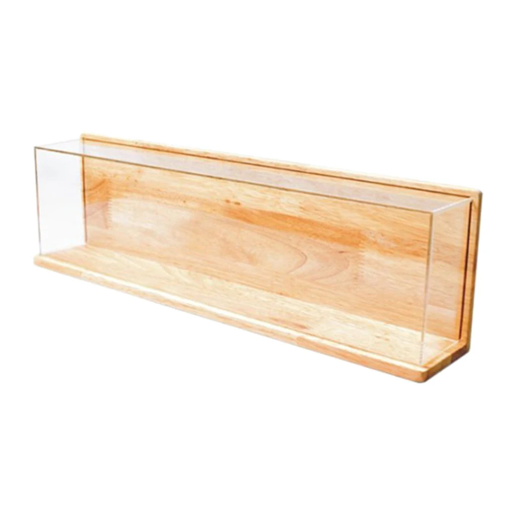 Clear Acrylic Showcase with Wood Back Base Action Figures Model Toy Display Case