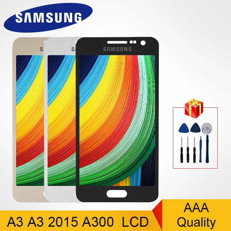 

A300F LCD Adjustable For Samsung Galaxy A3 2015 A300 Display LCD Touch Screen Digitizer A3000 A300M SM-A300F Replacement Parts