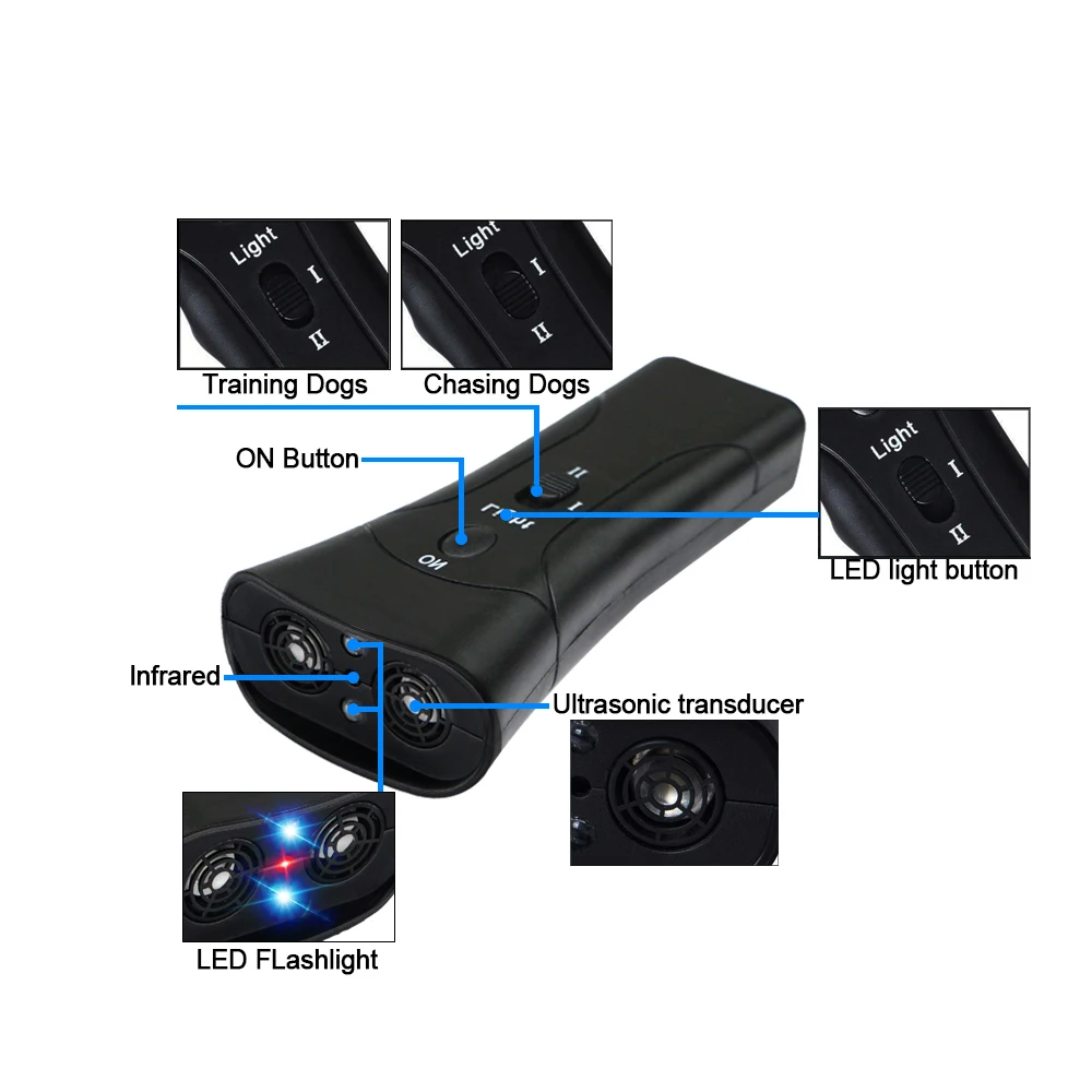 Pet Dog Repeller Anti Barking Bark Deterrents Training Device Trainer LED Ultrasonic 3 in 1 Anti Barking Ultrasonic Dogs Whistle dog whistle dog trainer