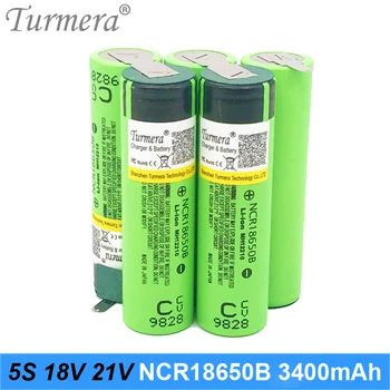 

Turmera battery 5s 18v 21v ncr18650b 3400mah 18v 21v welding solder battery for vacuum cleaner screwdriver battery customized