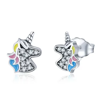 

WOSTU New Arrival Stud Earrings 100% Sterling Silver 925 Circle Zircon Stone White Luxury Daily Fine Silver Earrings Jewelry