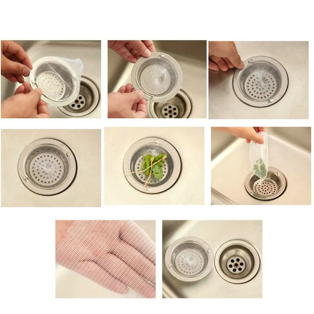 100pcs installed kitchen sink sewer drain anti-blocking water cut bag filter simple sink net kitchen anti-blocking device 30S30 (1)