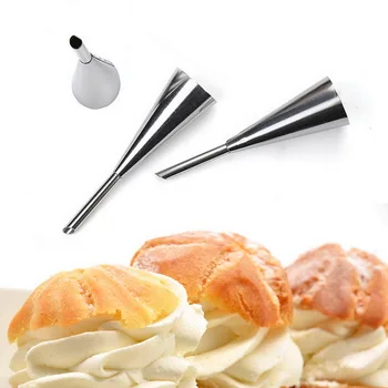 

Cream Icing Piping Nozzle Tip 1PC Stainless Steel Cupcake Puffs Injection Russian Syringe Puff Nozzle Tip Pastry Tool