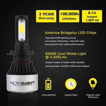

6500K White Light LED Headlight Bulbs 36W Super Bright Car Headlights Led COB Chip 2Pcs/Set
