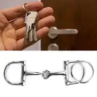 D Shaped Snaffle Keychain Durable Silver D Ring Zine Alloy Horse Snaffle Bits Key Ring Key Chains Accessories 1