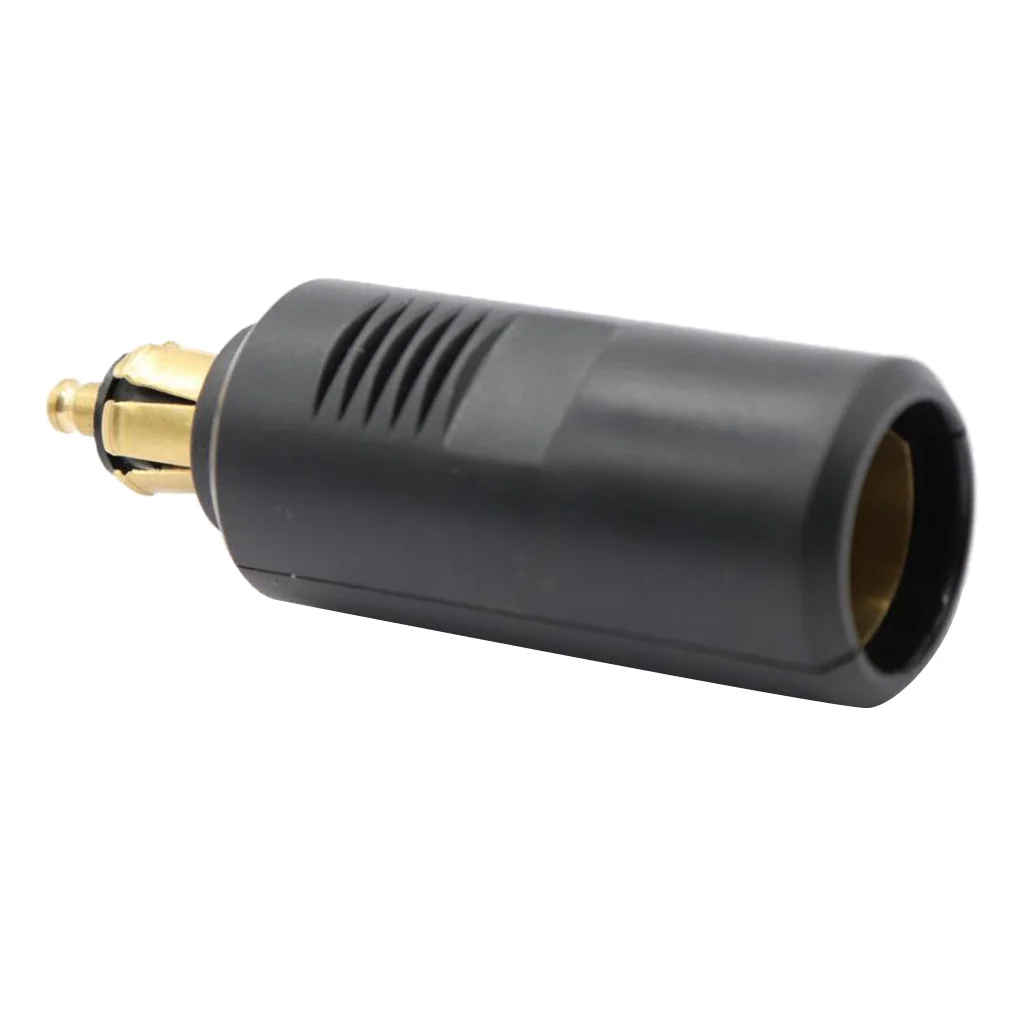 EU Plug for Moto DIN Socket to Cigarette Lighter Converter Adaptor