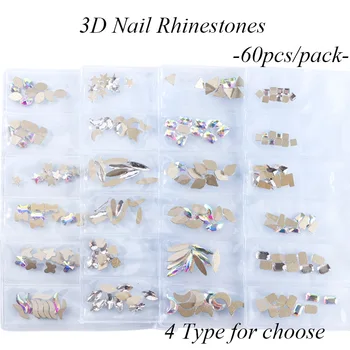 

ZK50 Nail Art Jewelry Rhinestone Moon Water Drop Symphony Glass Rhinestone Polygonal Nail Polish Strips Decoration Nail Wraps