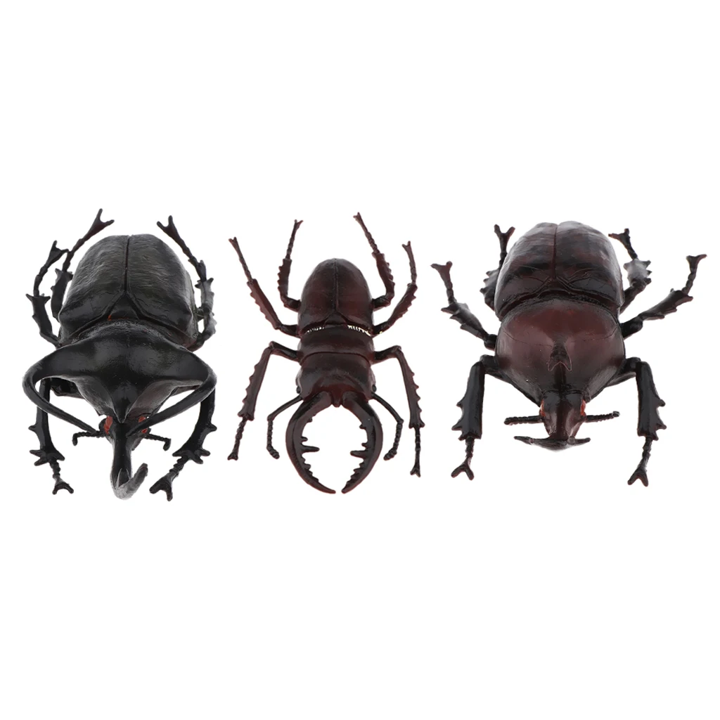 Set Of 3, Lifelike Artificial Plastic Animal Insects Figurine Kids Toy Gift