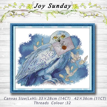 

The messenger owl animal decor painting 14CT 11CT counted cross stitch kits embroidery set Needlework Set chinese cross stitch