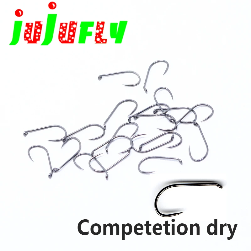 Black Nickel Premium 100pcs Box Packed Barbless Dry Fly Hooks Super