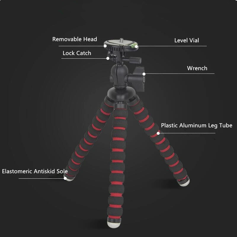 11.4in гибкий мини-штатив-монопод с осьминогом Gorillapod с флаконом уровня для телефона SLR Gopro Цифровая видеокамера аксессуары