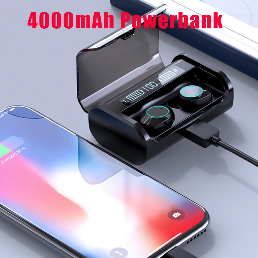 4000 мАч Powerbank Airoha Chip Super Bass Наушники Беспроводные bluetooth 5,0 наушники ANC игровые гарнитуры музыкальные наушники для xiomi