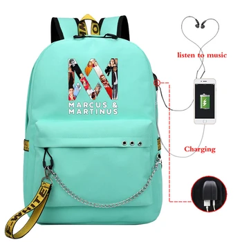 

Marcus and Martinus School Bags for Students Back To School Usb Charging Shoulder Backpack Large Capacity Teenager Bagpack Bag