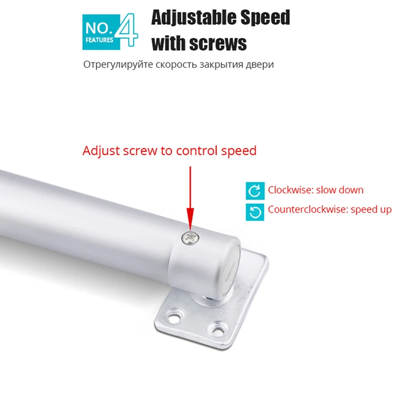 Automatic er Door Closer Soft Close Door Closing Adjustable Strength 110 Degree Positioning Stop,Load 15-60 Kg Hardware