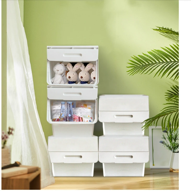 Household Children's Oblique Flip Toy Storage Box Front-open Clothes Plastic Large-capacity Free Stacking | Дом и сад