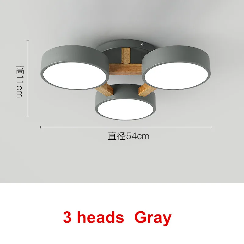 Креативный Художественный Деревянный светодиодный светильник-люстра, скандинавский чердак, люстры для спальни, гостиной, современный потолочный светильник, светильники - Цвет абажура: 3 heads gray