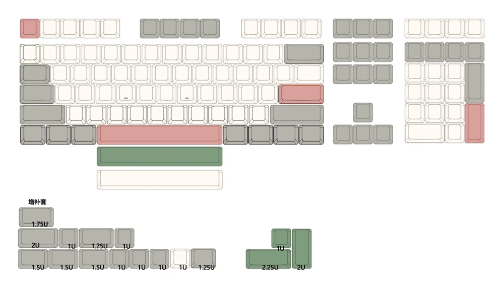 conjunto grosso pbt para teclado gh60 poker
