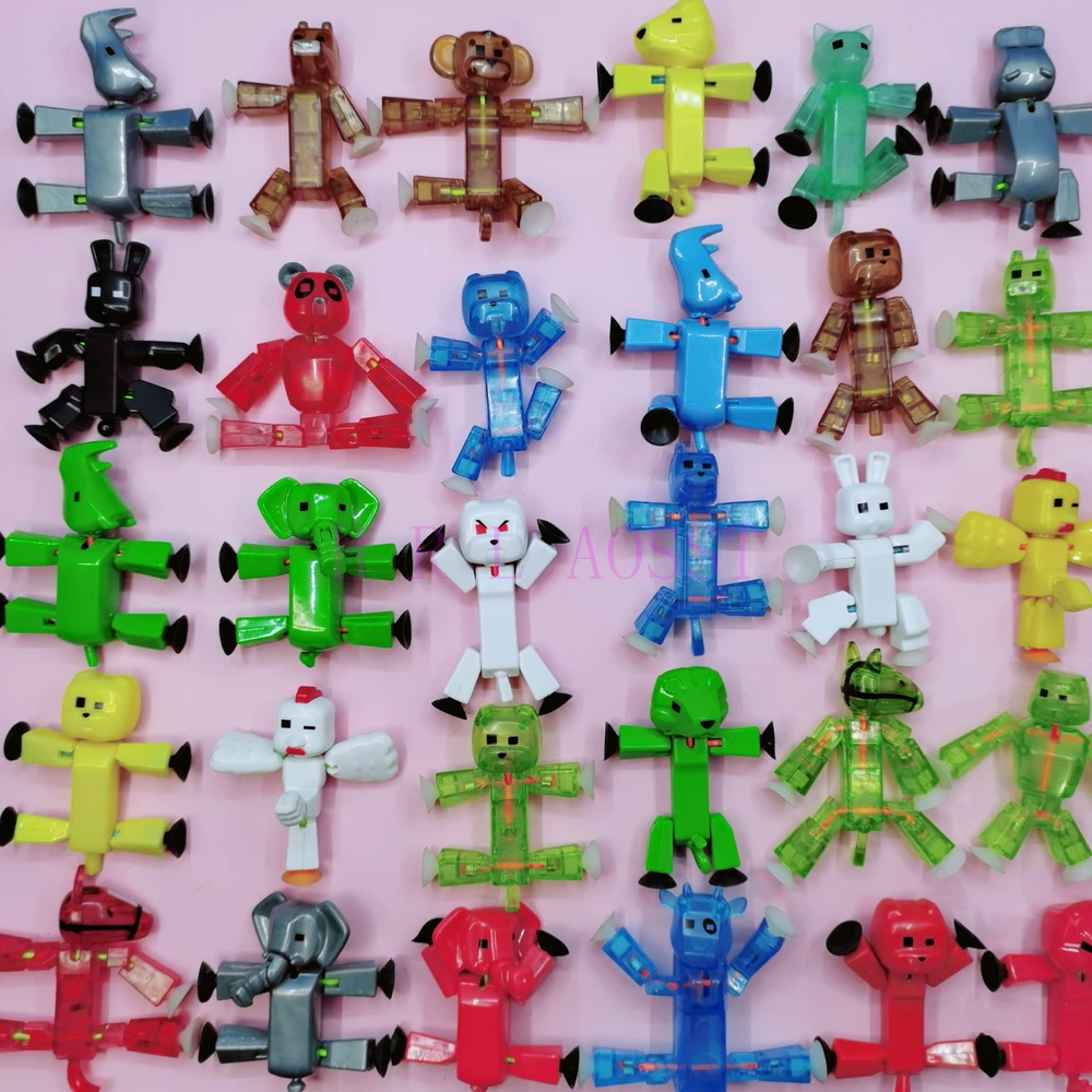 컬러 DIY 크릿 애니메이션 필름 스티커 로봇 빨판 흡입 컵, 재미있는 변형 가능한 스틱 봇, 액션 피규어 장난감, 무작위 1 개, 3 개