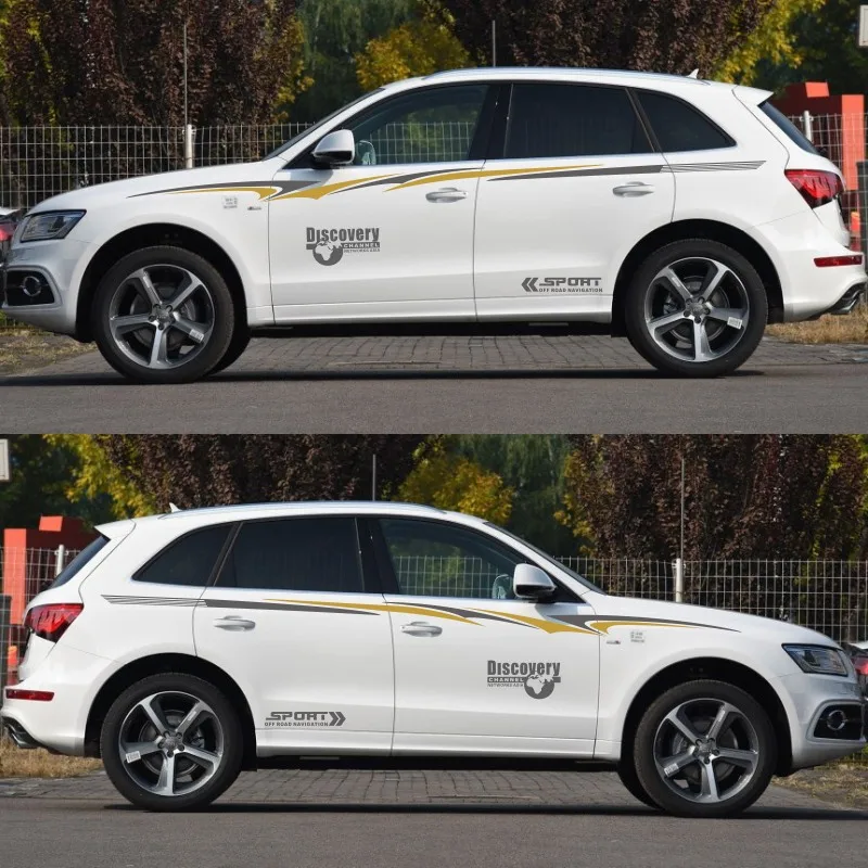 Наклейка на спортивную машину для Audi Q3 Q5 Q7 Discovery, Спортивная наклейка для автомобиля, Стайлинг кузова, боковая дверь, хвост, Декоративная Виниловая наклейка - Название цвета: option 15