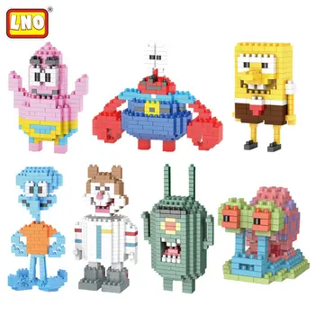 

LNO Toys Hobbies Kawaii Gary Patrick Star Action Figures Mini Blocks America Anime Cartoon DIY Model Micro Bricks Christmas Gift