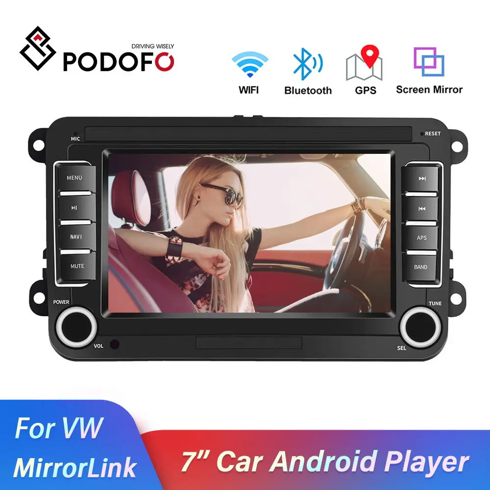 Автомобильный мультимедийный плеер Podofo автомагнитола на Android 8 1 с GPS для