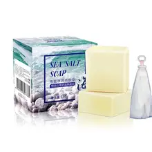 Морская соль мыло удаляет чистого оспы Cleanface Удаление прыщей поры, акне терапии Управление масла Уход за кожей лица, что обеспечивает глубокое очищение кожи мыло ручной работы