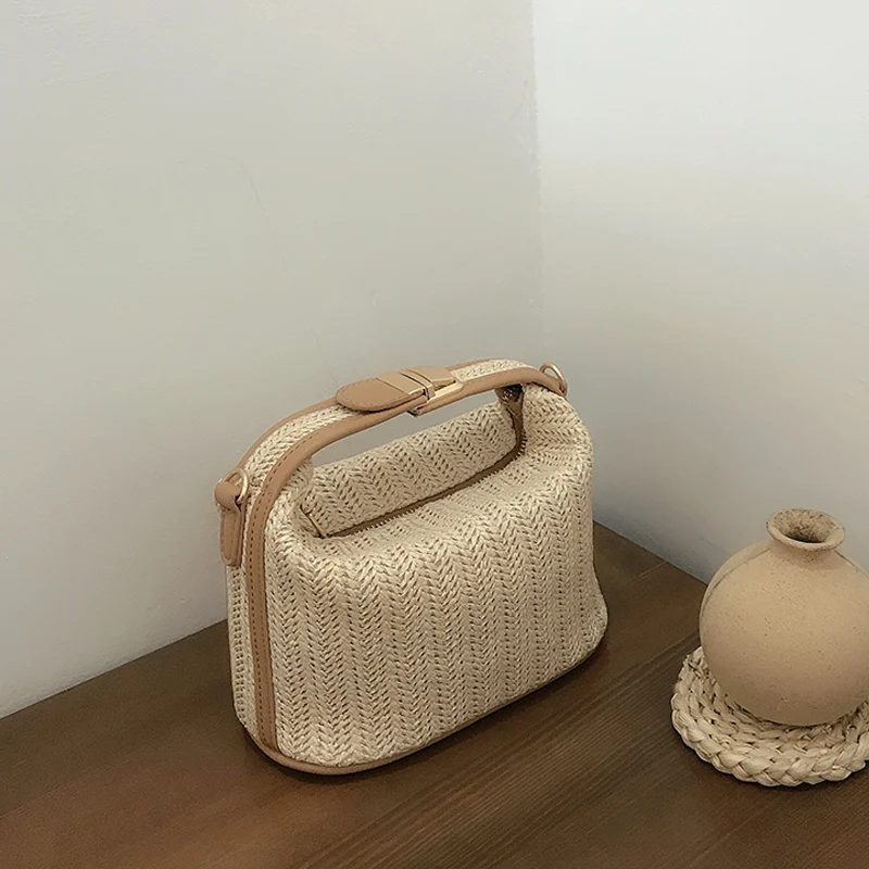 

Women Summer Straw Bag Woven Mini Handbag Designer Ladies Elegant Hand Bags Crossbody Beach Bags for Women 2020 Fashion Tote