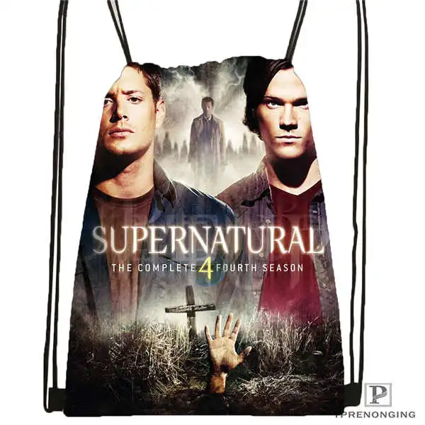 Drawstring Backpack Custom supernatural_сезонная походная сумка на шнурке милый рюкзак для детей(черная спинка) 31x40 см#2018611-2(12 - Цвет: Drawstring Backpack