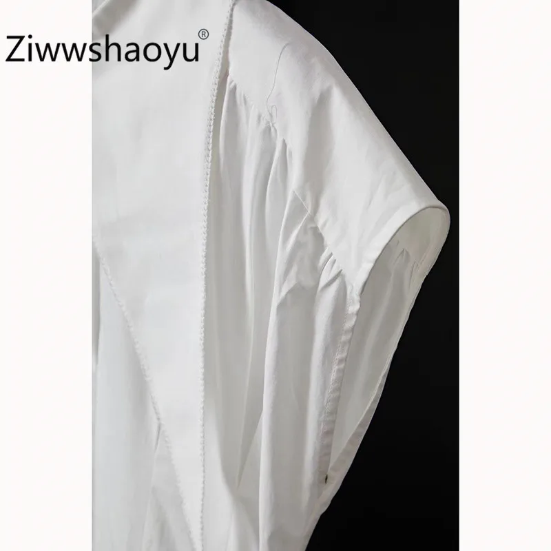 Ziwwshaoyu Высокое качество хлопок выдалбливают миди платья женские Подиум Дизайнер без рукавов Boho одноцветное белое платье для отдыха