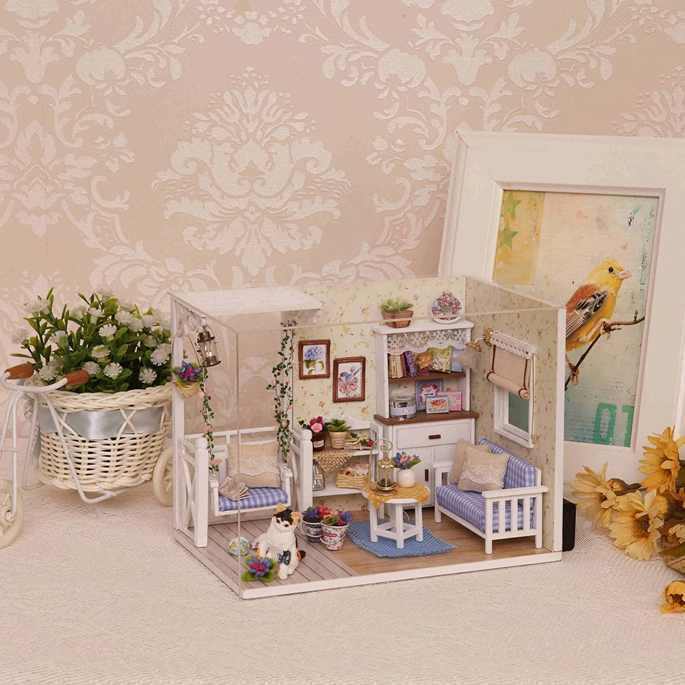 Кукольный дом мебель Diy Миниатюрный 3D Деревянный Miniaturas кукольный домик игрушки для детей подарки на день рождения Каса дневник котенка куклы
