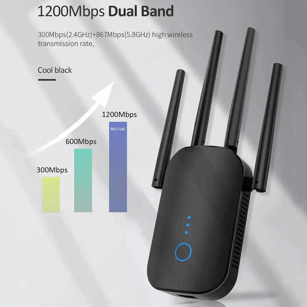 Высокое качество 1200M беспроводной расширитель диапазона настенный wifi усилитель сигнала 5,8G двухдиапазонный усилитель сигнала сети