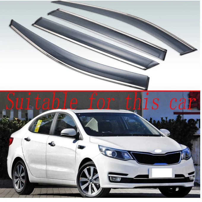 Для Kia K2 RIO Sedan 2011 2012 2013 2014 2015 2016 пластиковый внешний козырек Vent Shades Window Sun Rain Guard