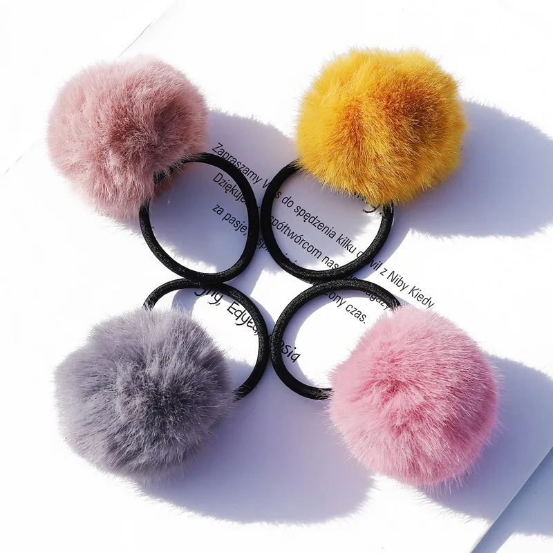2 шт., Корейская версия плюшевых шариков, резинка для волос, аксессуары для волос, милая головная повязка для девочек, головной убор, заколка для волос
