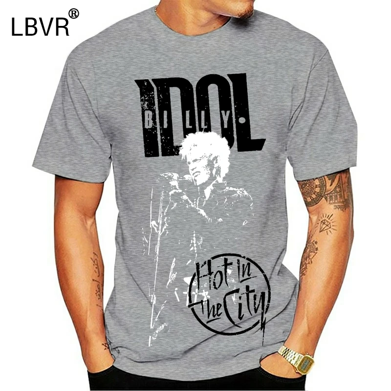 

BILLY IDOL Hot in the City T-Shirt 2020 New Pure Cotton Short Sleeves Hip Hop Fashion Mens T Shirt Black Style