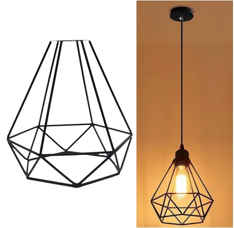 Геометрический подвесной металлический светильник в стиле ретро, винтажный потолочный светильник, абажур для украшения внутреннего бара и ресторана-JA88