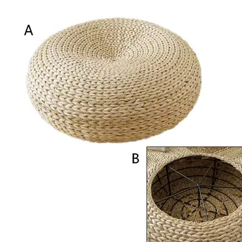 

Japanese Straw Cushion, Rattan Futon, Square Sofa Cushion, Meditation Cushion