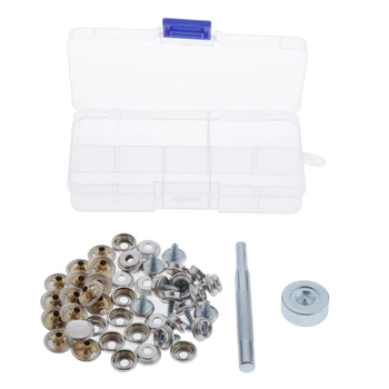 

15 Sets Fastener Screw Snaps Stub for Boat Canvas Tarp & 2pcs Setting Tool