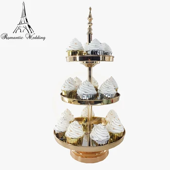 

7pcs/pack Wholesale Wedding Table Centerpiece Golden Metal cake rack Cake pa Dessert Cake Stand for Wedding Home Decor