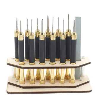 

Holder Engraving Tool Kit Storage Organizer Whetstone Crafts Set Brass