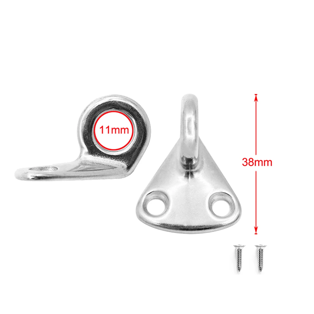 Coat Hat Hook Eye Plate Boat Ring - Marine Grade 316 Stainless Steel