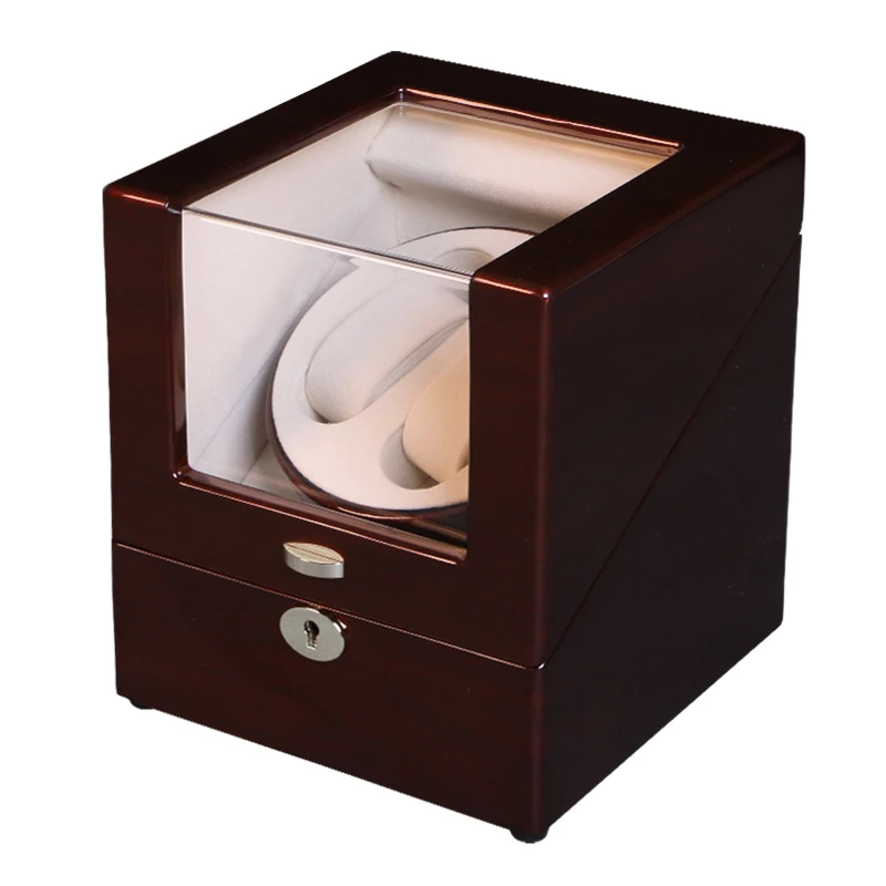 Часы Winder Box чехол для хранения шейкер дисплей автоматический деревянный один мотор 2 слота Winder вращающийся держатель Органайзер пианино отделка