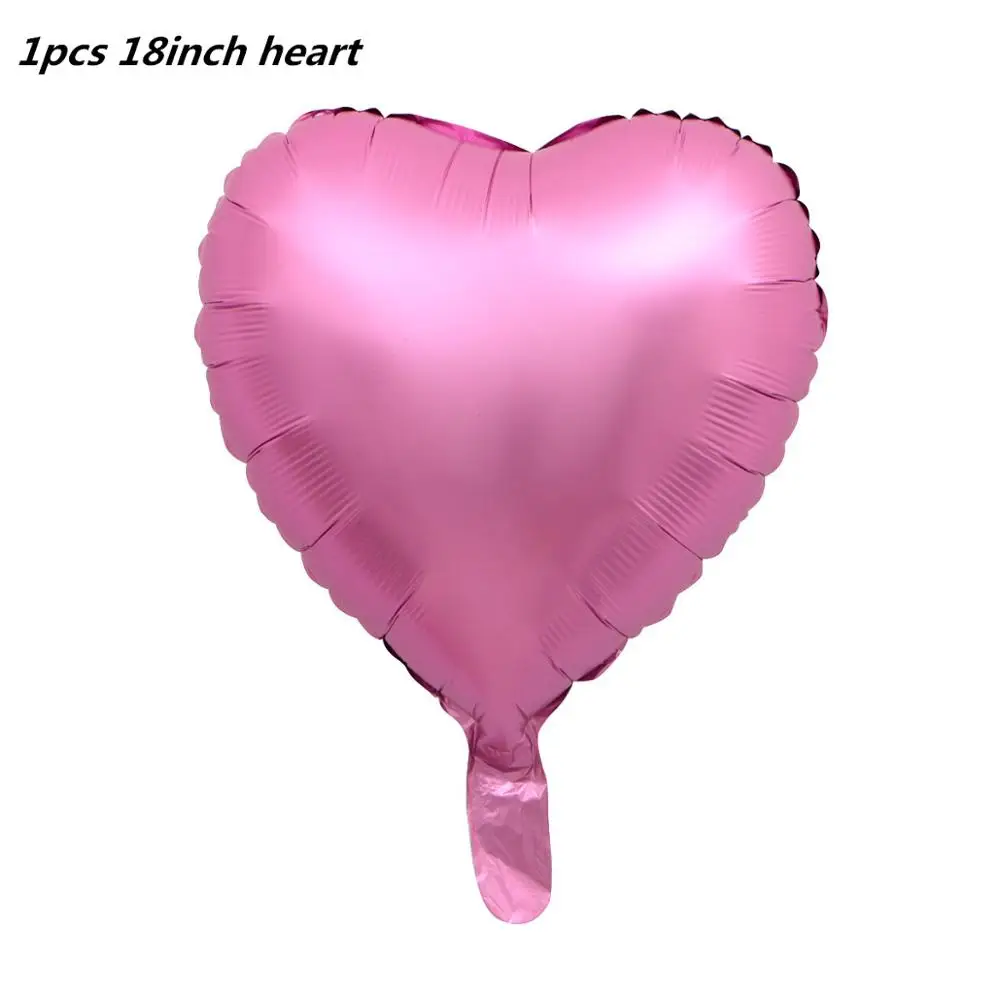18inch heart Детские украшения для первого дня рождения, 1 год, корона для маленьких мальчиков и девочек, 1 первый день рождения, воздушные шары, гирлянды, Детские вечерние принадлежности - Цвет: 18inch heart