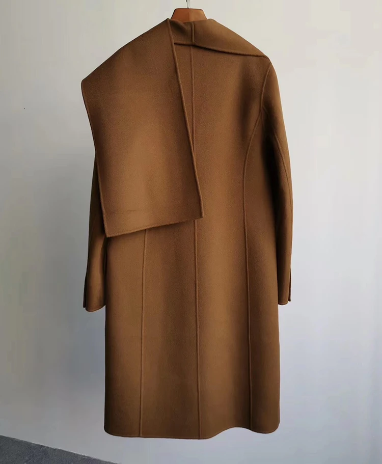 SuperAen Европейское зимнее новое шерстяное пальто для женщин одноцветное двубортное Женское шерстяное пальто женская модная женская одежда