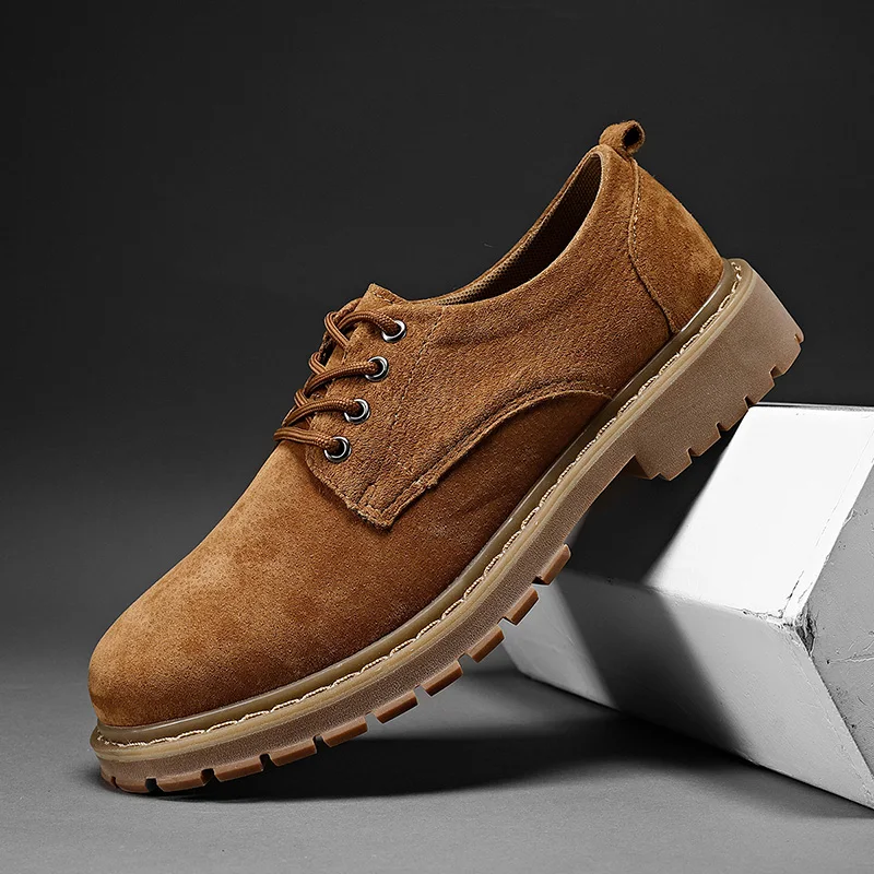 

Retro English Style Men Fashion Suede lace up Shoes all-match wear-resistant breathable casual Shoes